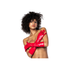 Gants en vinyle rouge 